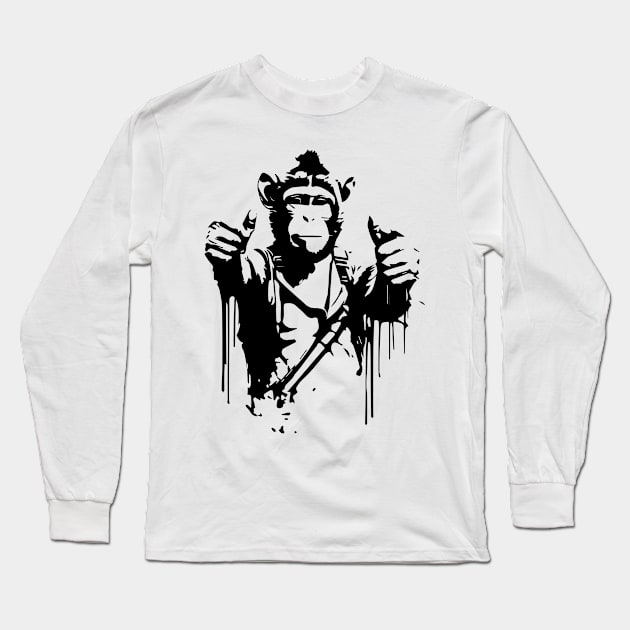 positive monkey Long Sleeve T-Shirt by lkn